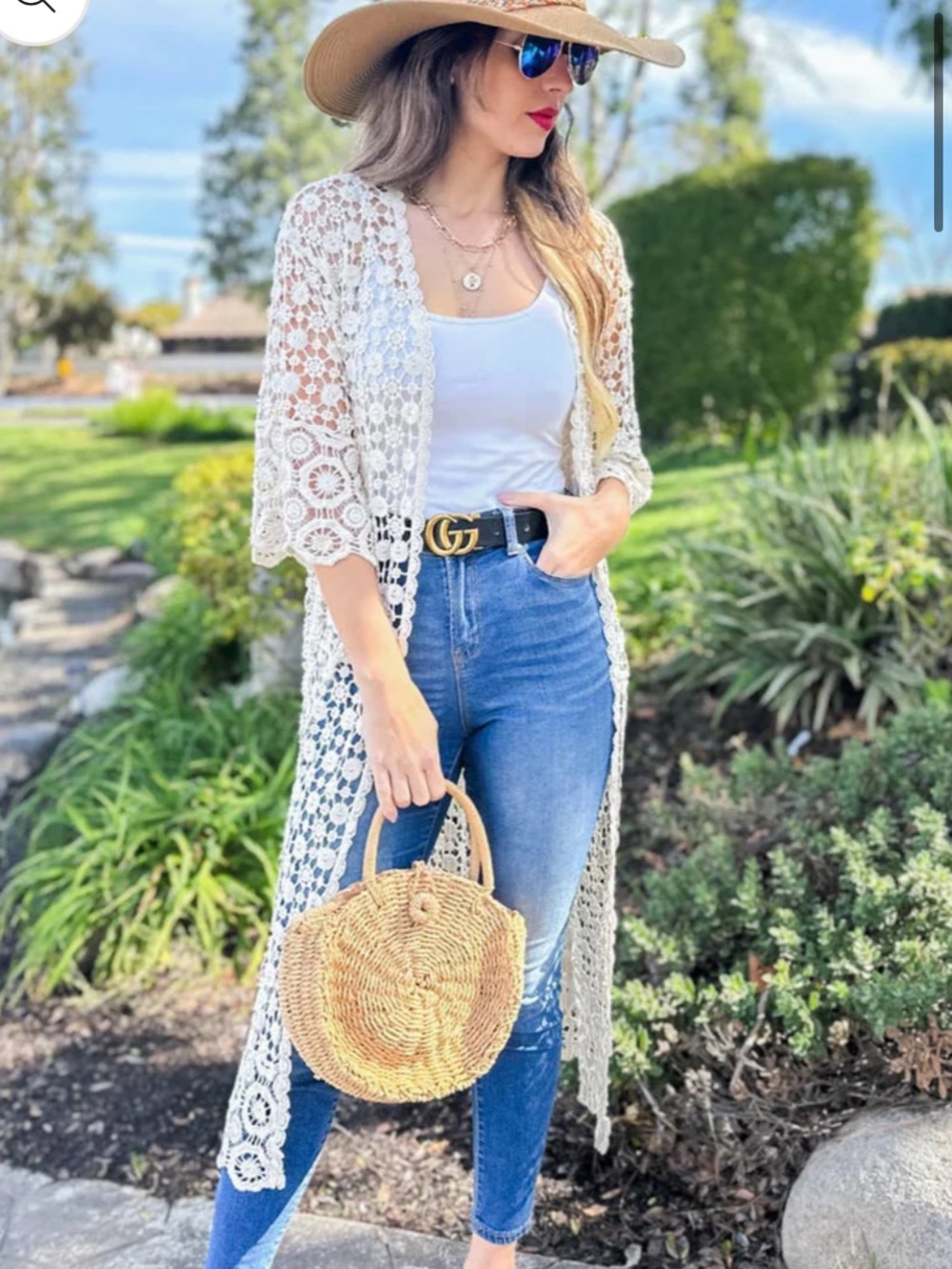 Lilly Pulitzer White Crochet Openwork Topper